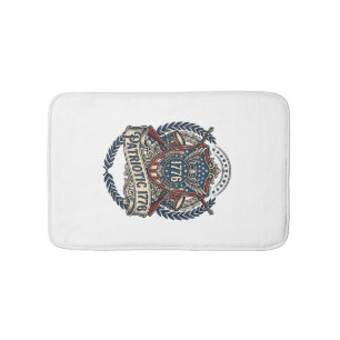 Tapete De Banheiro Escudo de Batalha Patriótico 1776 Símbolo Inspirad