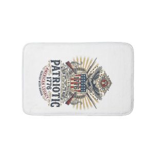 Tapete De Banheiro Escudo de Batalha Patriótico 1776 Símbolo Inspirad
