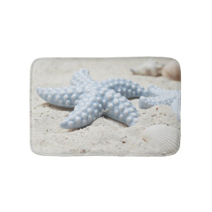Tapete De Banheiro Escudo e areia bonitos de estrela do mar da praia