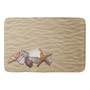 Tapete De Banheiro Escudos do mar e areia da praia