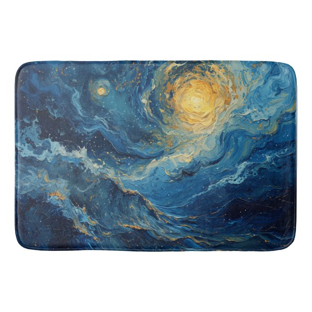 Tapete De Banheiro Escuridão cósmica: índio etéreo e arte Dourada (Frente)