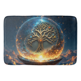 Tapete De Banheiro Esfera da Vida – A Árvore do Mundo Dourada. 