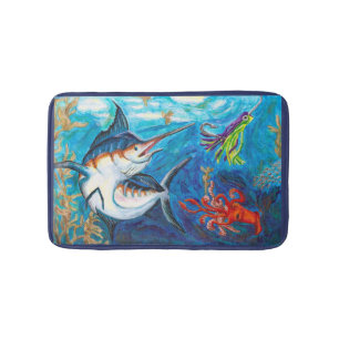 Tapete De Banheiro Espadim azul