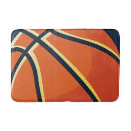 Tapete De Banheiro Esportes Basquete Laranja