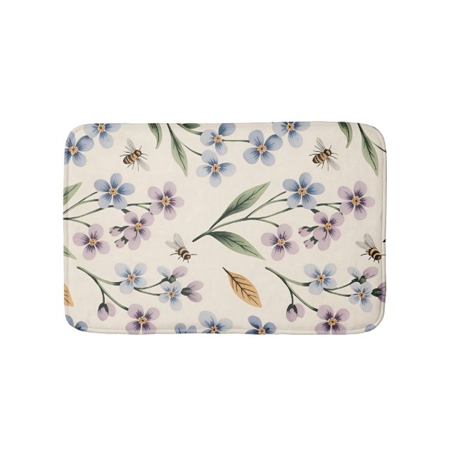 Tapete De Banheiro Esqueça-me, não flores, Chá Cortina (frente)