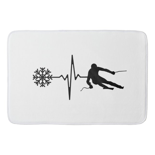 Tapete De Banheiro Esqui - Presente Skiing Heartbeat Skier (Frente)