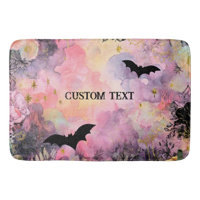 Tapete De Banheiro Estação de Spooky Rosa e Preto (Frente)