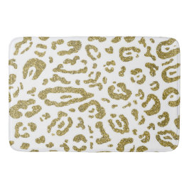 Tapete De Banheiro Estampa Animal Glitter Dourado Branco Chita Leopar