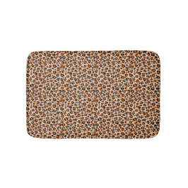 Tapete De Banheiro Estampa de leopardo laranja e marrom