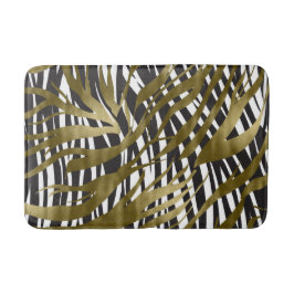 Tapete De Banheiro Estampa de Zebra Preto e Dourado Safari Chic Glamo