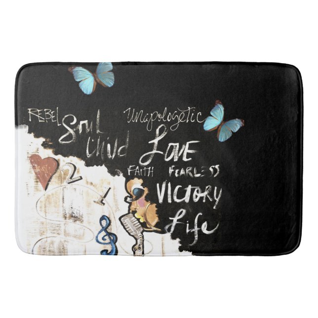 Tapete De Banheiro Esteira de banho da verificação da vida (Frente)