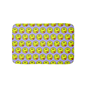 Tapete De Banheiro Esteira de banho de sorriso de Emoji da cara da