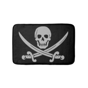 Tapete De Banheiro Esteira de banho do crânio e do pirata das espada