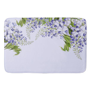 Tapete De Banheiro Esteira de banho floral das flores das glicínias