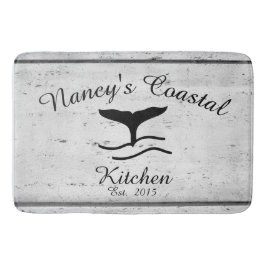 Tapete De Banheiro Esteira litoral da cozinha do monograma da casa da