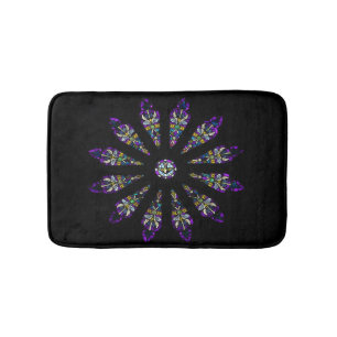 Tapete De Banheiro Esteiras de banho da mandala do vitral
