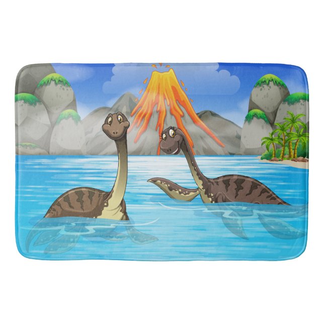 Tapete De Banheiro Esteiras de banho engraçadas dos dinossauros (Frente)