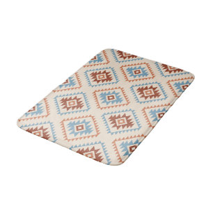 Tapete De Banheiro Estilo Aztec Motif Padrão Azul Crm Terracottas
