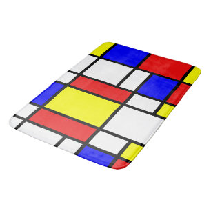 Tapete De Banheiro Estilo de Arte Mondrian Moderno Brilhante Colorido