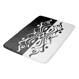 Tapete De Banheiro Estilo de Harlequin Abstrato branco e preto elegan