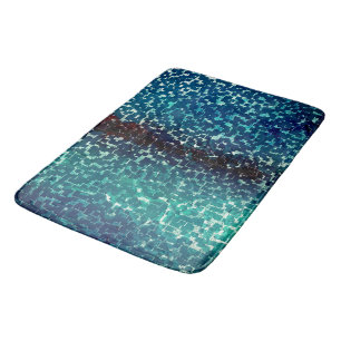 Tapete De Banheiro Estilo de mosaico azul neon sobre vidro martelado