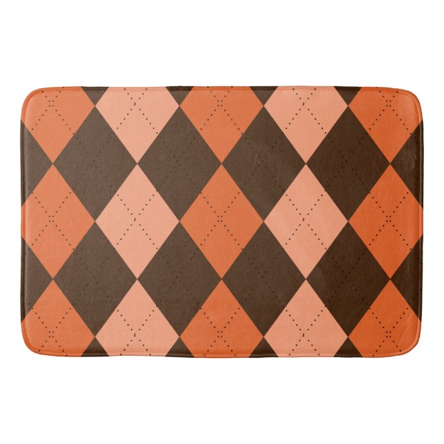 Tapete De Banheiro Estilo de Outono Laranja e Castanho (Frente)