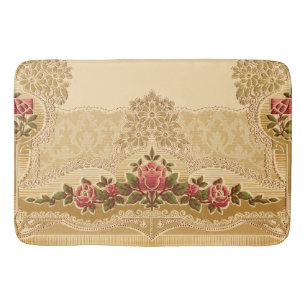 Tapete De Banheiro Estilo embutido em relevo Dourado e vermelhos