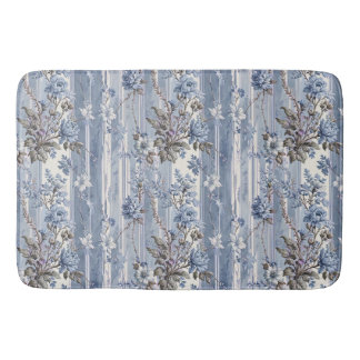 Tapete De Banheiro Estilo Francês Antigo Azul e Cinza