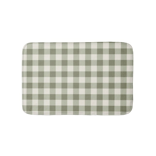 Tapete De Banheiro Estilo Gingham do Clássico Green Farmhouse (frente)