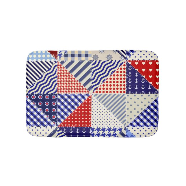 Tapete De Banheiro Estilo Náutico Triângulo com Patchwork Retroativa (frente)