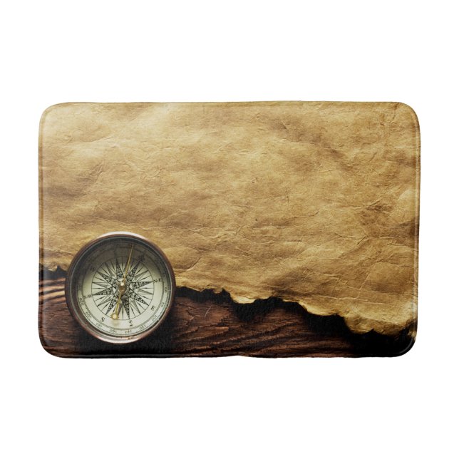 Tapete De Banheiro Estilo Vintage Compass Bath Mat! (Frente)