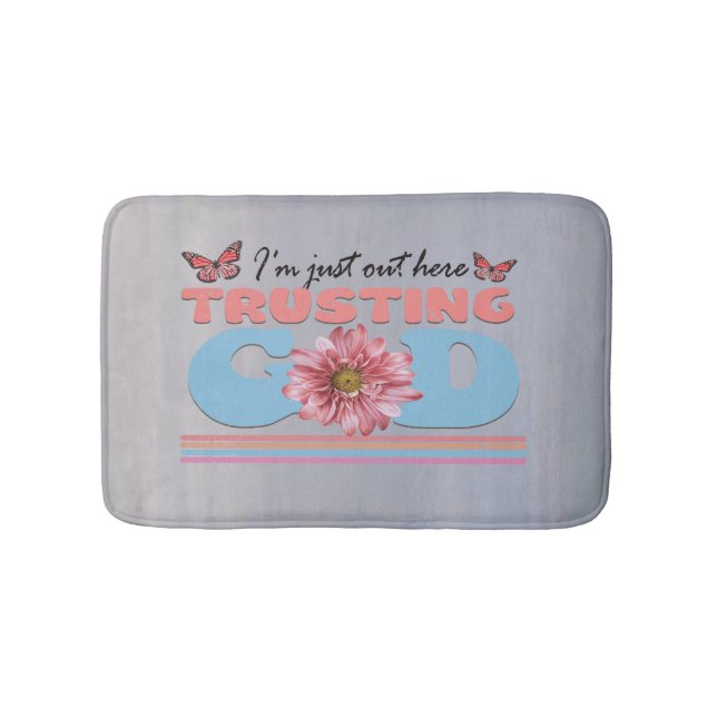 Tapete De Banheiro Estou aqui confiando em Deus, Bath Mat (frente)