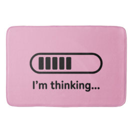 Tapete De Banheiro Estou Pensando... Barra de Progresso Rosa Minimali