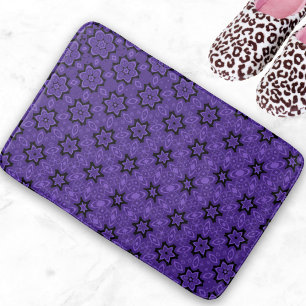 Tapete De Banheiro Estrela Brilhante de Mandala Roxo