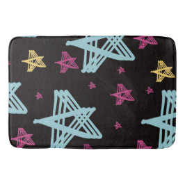 Tapete De Banheiro Estrelas Balançando Rosa Azul Preto