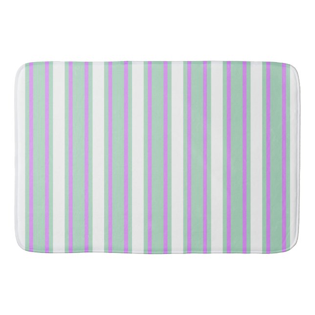 Tapete De Banheiro Estrias de doces mint e lilac (Frente)