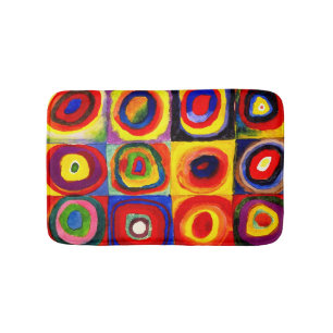 Tapete De Banheiro Estudo de cor de Kandinsky Quadrados Círculos Arte