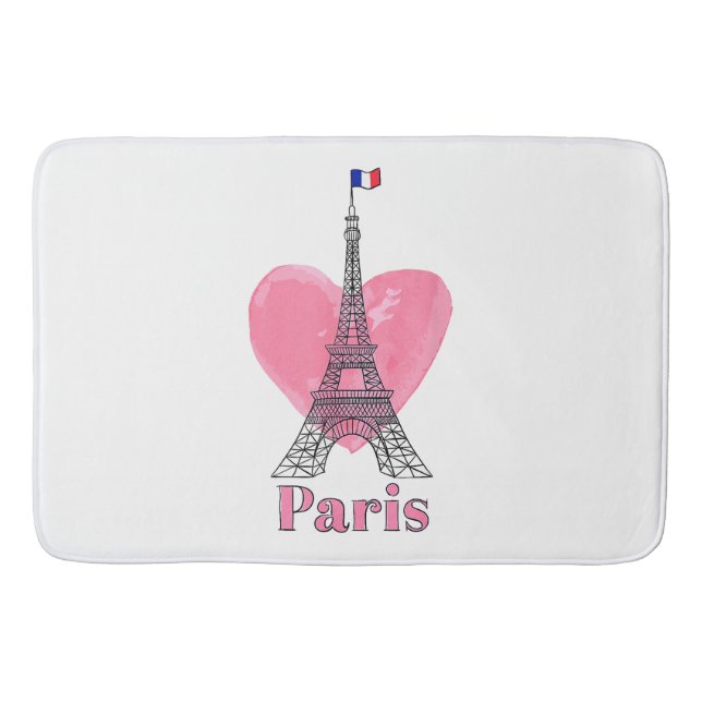Tapete De Banheiro Eu Amo Paris Eiffel Tower France Presente (Frente)