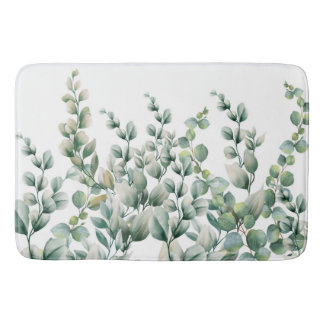 Tapete De Banheiro Eucalyptus Leaf verde