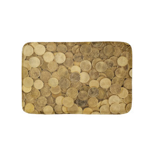 Tapete De Banheiro Euro- moedas coloridas ouro