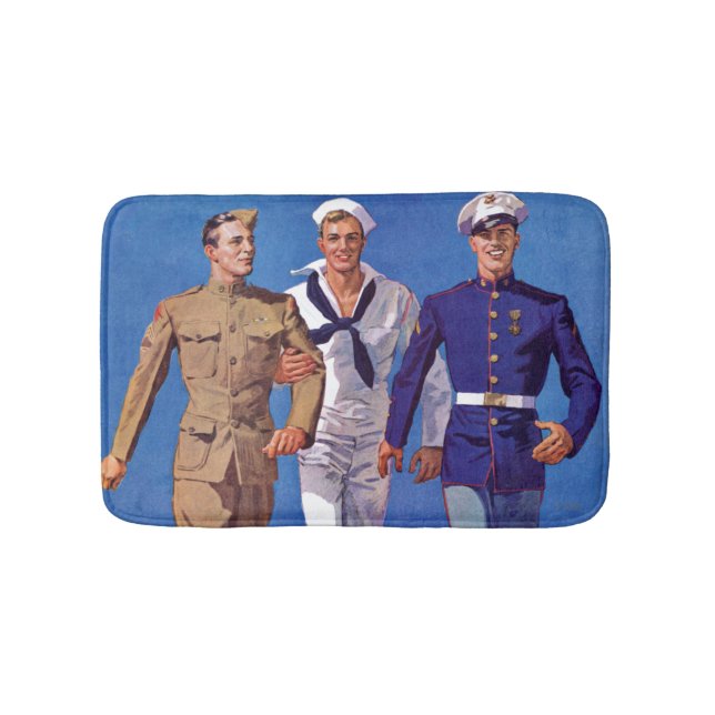 Tapete De Banheiro Exército, Marinho e Fuzileiros (frente)