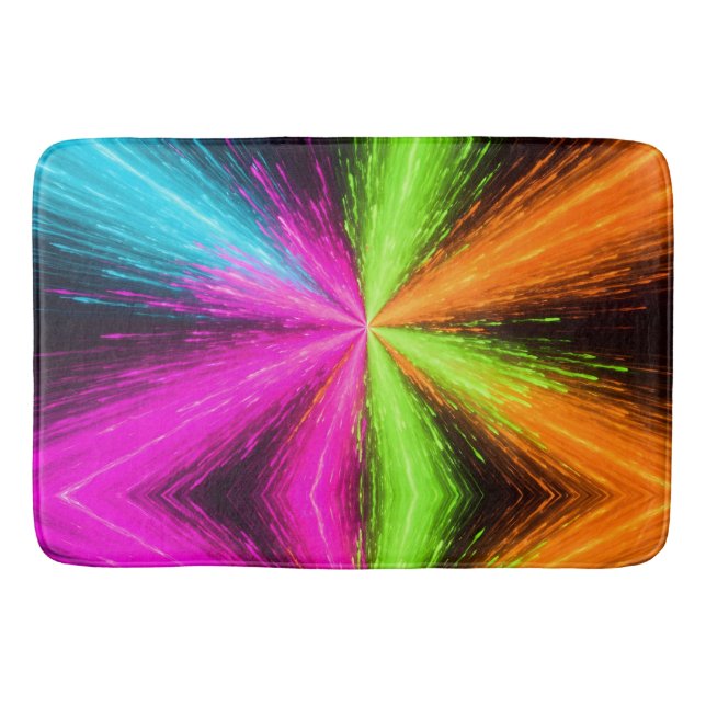 Tapete De Banheiro Explosão Radial Neon (Frente)