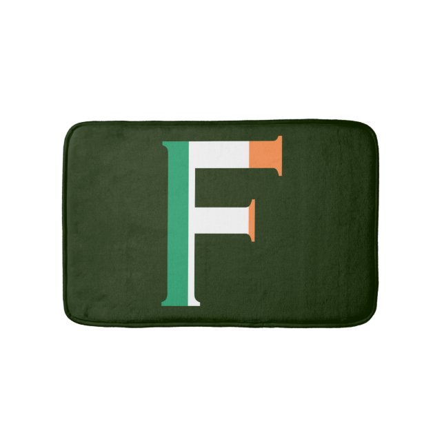 Tapete De Banheiro F Monograma sobreposto à Irish Flag bmcnt (frente)