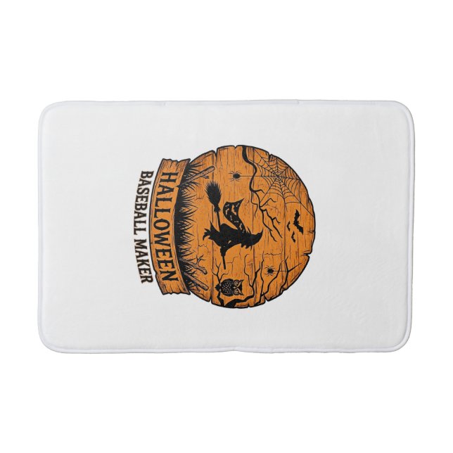 Tapete De Banheiro Fabricante de Basebol de Halloween Bruxa Voadora L (Frente)