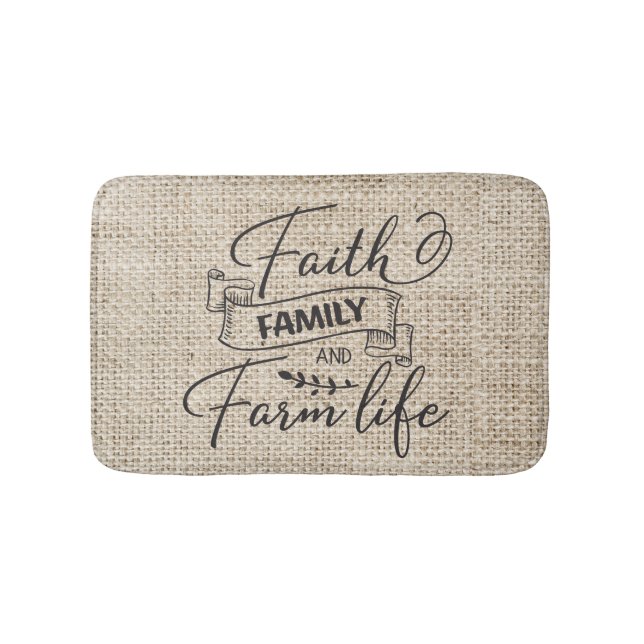 Tapete De Banheiro Faith Family e Fazenda Life Farmhouse Style (frente)