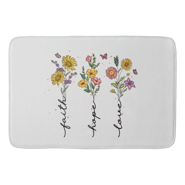 Tapete De Banheiro Faith-Hope-Love (Frente)