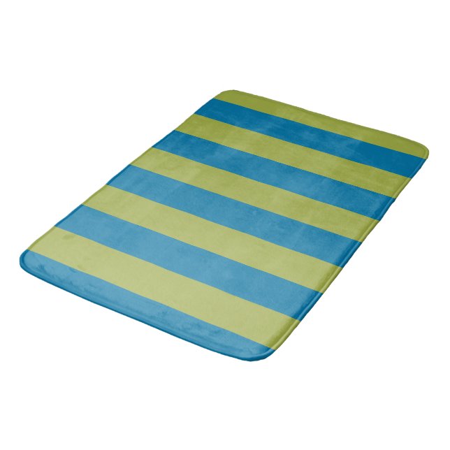 Tapete De Banheiro Faixa Azul e Verde (Angulado)