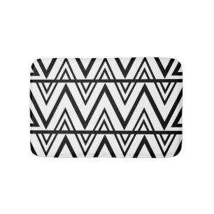 Tapete De Banheiro Faixa Chevron Black and White Chevron Stripe
