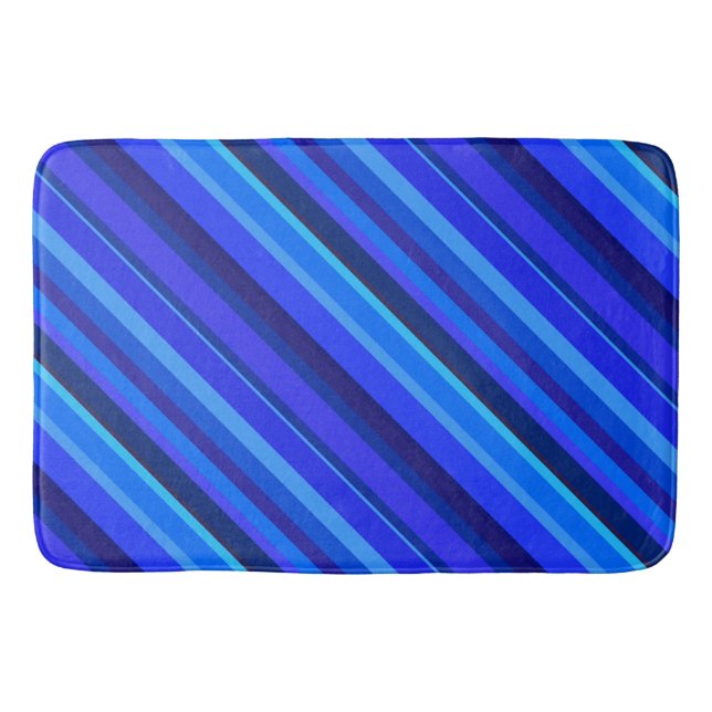 Tapete De Banheiro Faixa diagonal azul (Frente)