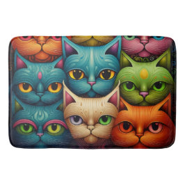 Tapete De Banheiro Família Artsy Cat